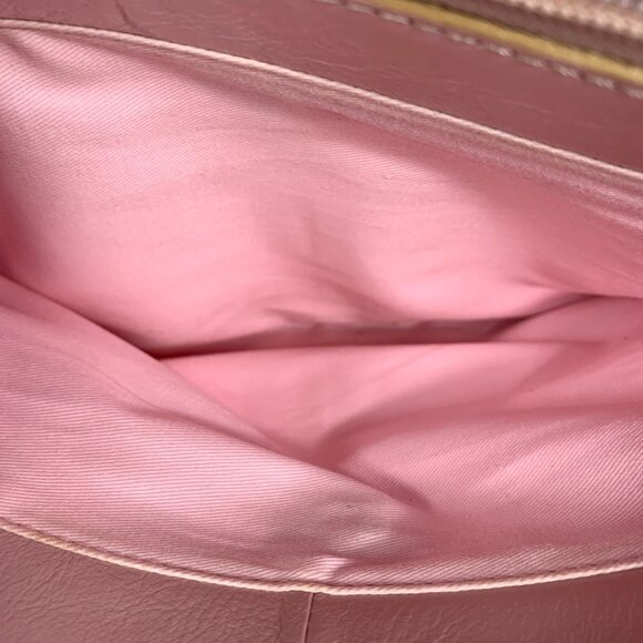 Etienne Aigner Ballet Pink Leather Shoulder Bag Zip Closure Dividers Pockets - Picture 14 of 16